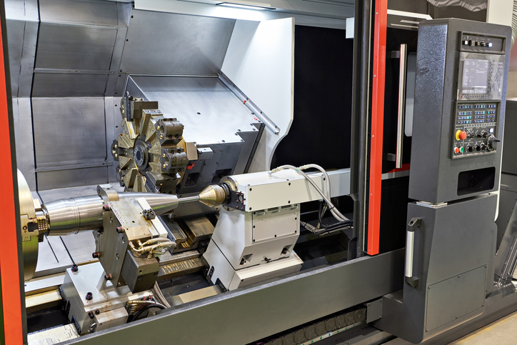CNC lathe machine industrial with control panel