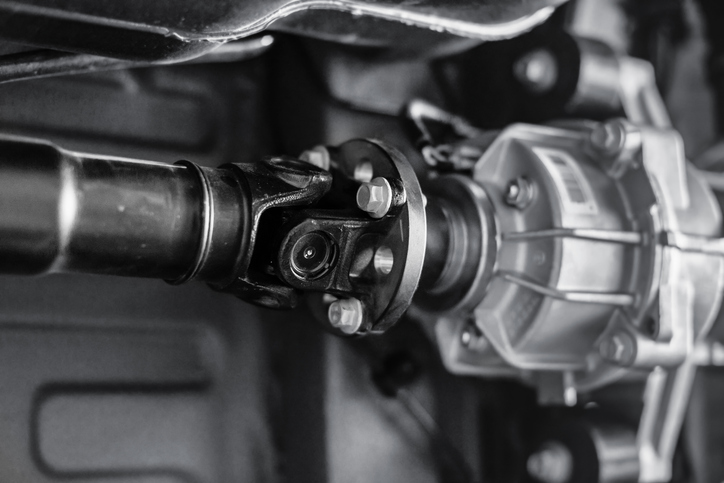 connecting the propeller shaft assy with shallow depth of field
